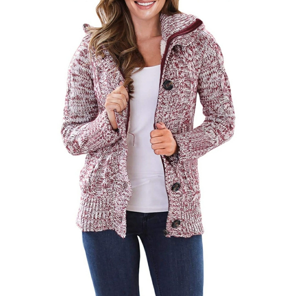 🆕️ Hooded Knit Cardigans Button Cable Sweater 